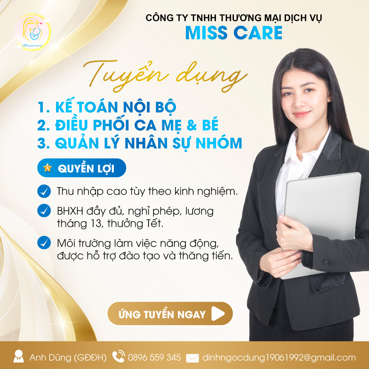 MISS CARE TUYỂN DỤNG NHIỀU VỊ TRÍ